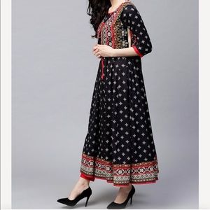 Dress/ anarkali length with overcoat. Size L
